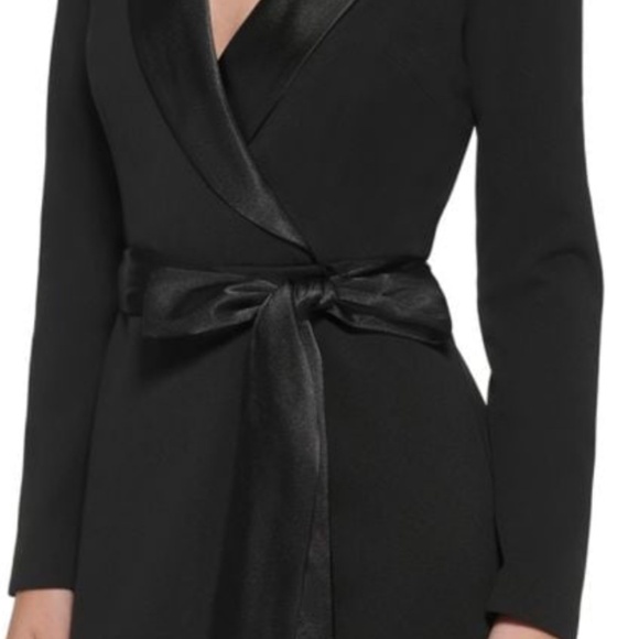 Worn Once! Eliza J Tuxedo Wrap Dress - Picture 2 of 15